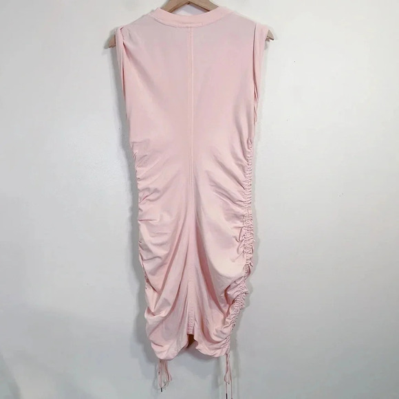 T BY ALEXANDER WANG Pink Ruched Round Neck Dress - Picture 12 of 15